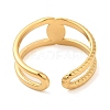 304 Stainless Steel Hollow Knot Open Cuff Rings for Women STAS-D085-39G-3