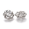 Brass Micro Pave Clear Cubic Zirconia Shank Buttons KK-H738-17P-2