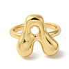 Initials Brass Open Cuff Ring for Women RJEW-N046-02A-G-2