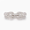 Brass Micro Pave Cubic Zirconia Fold Over Clasps KK-P164-19P-1