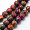 Synthetic Malachite Beads Strands G-I199-32-4mm-C-1