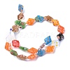 Rhombus Handmade Millefiori Glass Beads LK-R004-48-2