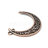 Tibetan Style Alloy Hollow Moon  2-Loop Link Pendants TIBEP-5312-R-FF-3