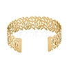 Ion Plating(IP) 304 Stainless Steel Hollow Open Cuff Bangles BJEW-S151-01G-06-3