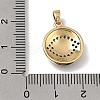 Brass Micro Pave Cubic Zirconia with Blue Enamel Pendants CU-CBAA556-09B-3