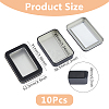 Tinplate Storage Box with Clear Window CON-WH0099-23EB-2