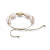 Adjustable Waxed Cotton Cord Braided Bead Bracelets BJEW-JB05121-02-4
