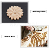 SUPERFINDINGS 12Pcs Flower Rubber Wooden Carved Decor Applique WOOD-FH0001-77-3