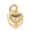 Brass Micro Pave Clear Cubic Zirconia Charms X-ZIRC-P060-41G-2