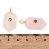 Natural Rose Quartz Pendants KK-CBAF9BC-20G-03-3