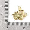 Rack Plating Brass Micro Pave Clear Cubic Zirconia Pendants KK-U032-25G-02-3