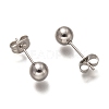304 Stainless Steel Ball Stud Earrings STAS-H136-07D-P-2