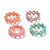 4Pcs 4 Colors Glass Seed Beads Braided Finger Rings Set for Women RJEW-JR00419-1