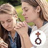 25Pcs Wood Cross & Round Beads Finger Rings RJEW-DC0001-23A-5