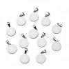 Flat Round with San Benito & Word 304 Stainless Steel Charms X-STAS-I036-03C-1