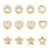12Pcs 3 Style Brass Cubic Zirconia Multi-Strand Links KK-FH0005-09-1