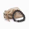 Natural Lava Rock Beads Stretch Bracelets BJEW-JB03879-02-3