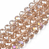 Electroplate Glass Beads Strands EGLA-A034-T8mm-B24-4