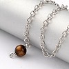 Natural Tiger Eye Sphere Dowsing Pendulums BJEW-E292-A09-5
