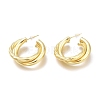 Brass Half Hoop Earrings EJEW-H104-02G-1