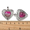 Natural Banded Agate Dyed Peach Love Heart Pendants G-G158-01X-3