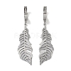 Non-Tarnish Feather 304 Stainless Steel Dangle Earrings EJEW-L283-023P-1