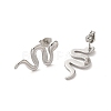 304 Stainless Steel Snake Stud Earrings for Women EJEW-A035-01P-2