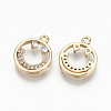 Brass Micro Pave Clear Cubic Zirconia Charms RJEW-T063-62G-NF-2