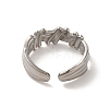 Non-Tarnish 304 Stainless Steel Open Cuff Ring RJEW-C068-03C-P-3