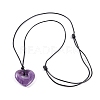 Natural Amethyst Pendant Necklaces NJEW-K268-01B-2