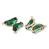 Brass Pave Faceted Glass Connector Charms FIND-Z020-03T-2