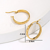 Minimalist 201 Stainless Steel Moon Hoop Earrings TD3757-4