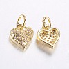 Long-Lasting Plated Brass Micro Pave Cubic Zirconia Charms X-ZIRC-F069-41G-2