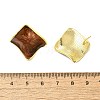 Brass Enamel Stud Earrings EJEW-B120-01G-02-3