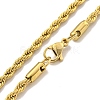 Ion Plating(IP) 3MM 304 Stainless Steel Rope Chain Bracelets for Women BJEW-R318-01G-2