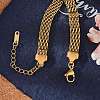 Ion Plating(IP) 304 Stainless Steel Mesh Chain Bracelet X-BJEW-G669-14G-3