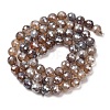 Electroplated Natural Agate Beads Strands G-B191-A07-6mm-12-4