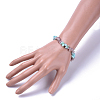 Natural Amazonite & Strawberry Quartz Chip Stretch Bracelets BJEW-JB04490-04-3