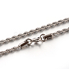 Tarnish Resistant 304 Stainless Steel Rope Chain Necklaces STAS-M174-009P-B-1