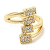 Brass Micro Pave Cubic Zirconia Rings for Women RJEW-E295-28G-2