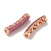 Brass Cubic Zirconia Curved Tube Beads KK-Q019-01B-2