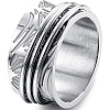 Retro Rotatable 304 Stainless Steel Finger Rings FS-WG84C22-02-1