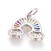 Brass Micro Pave Cubic Zirconia Pendants X-ZIRC-G166-26P-2