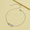 925 Sterling Silver Anklet AJEW-Z029-05P-2