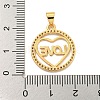 Rack Plating Brass Micro Pave Cubic Zirconia Pendants KK-B091-50D-G-3