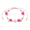 Glass Seed Bead and Resin Braided Bead Bracelets for Women BJEW-MZ00237-02-1