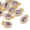SHEGRACE Brass Micro Pave Cubic Zirconia Pendants XGRQ2O119-446E-G-1