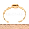 304 Stainless Steel Coffee Bean Chain Cuff Bracelet Blanks with Flat Round Bezel Settings SA-CBA4160-02C-G-3
