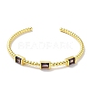 Rectangle Brass Pave Glass Open Cuff Bangles for Women BJEW-Z061-05G-2