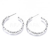 Brass Half Hoop Earrings KK-N232-115P-NF-1
